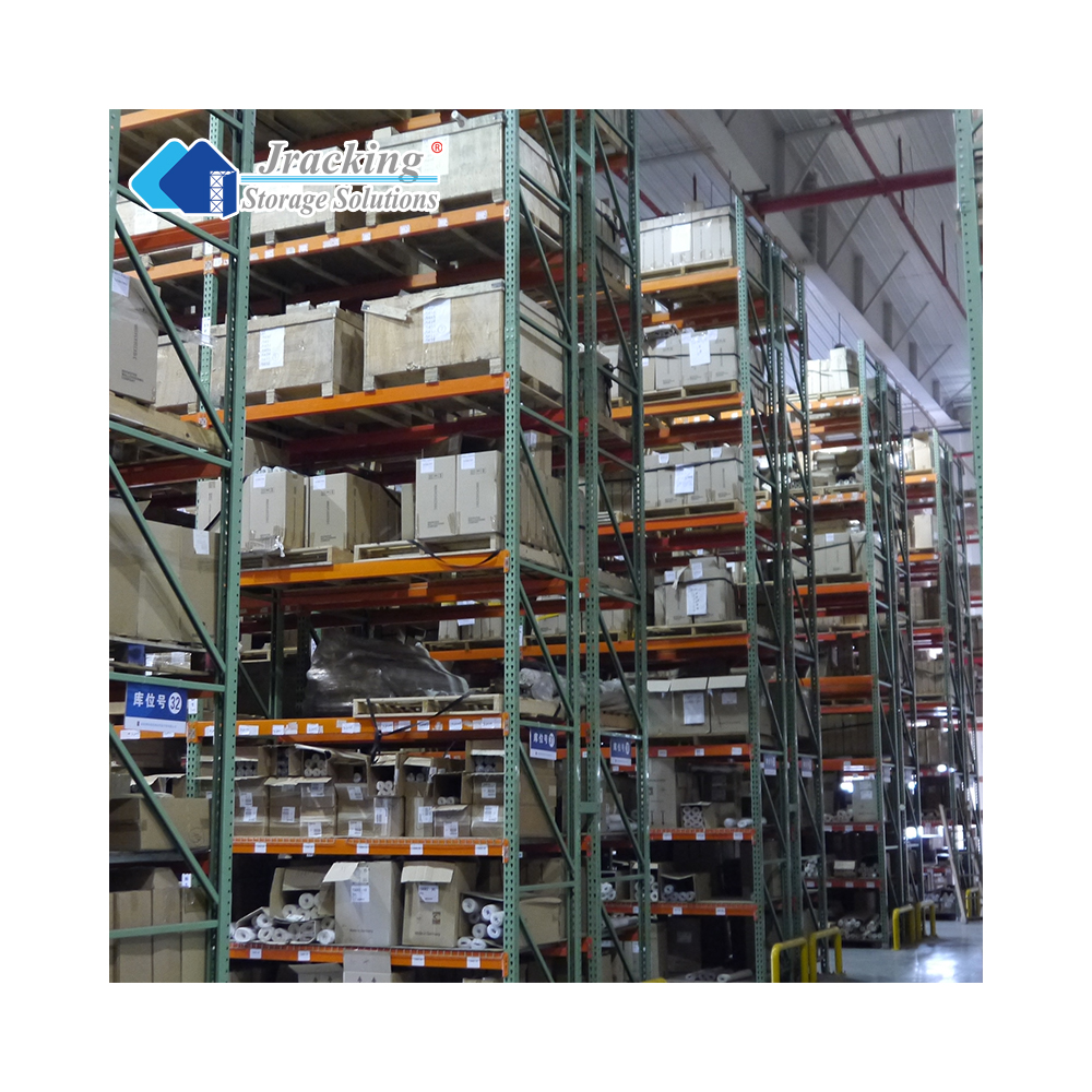 JRACKING Heavy Duty Industrial Warehouse Shelves Steel Teardrop Pallet Racking System For Logistics Center Storage