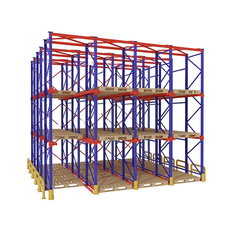 Heavy Duty Steel Drive in Racking System Warehouse Pallet Storage High Capacity Deep Lane Storage Rack for Industrial Logistics