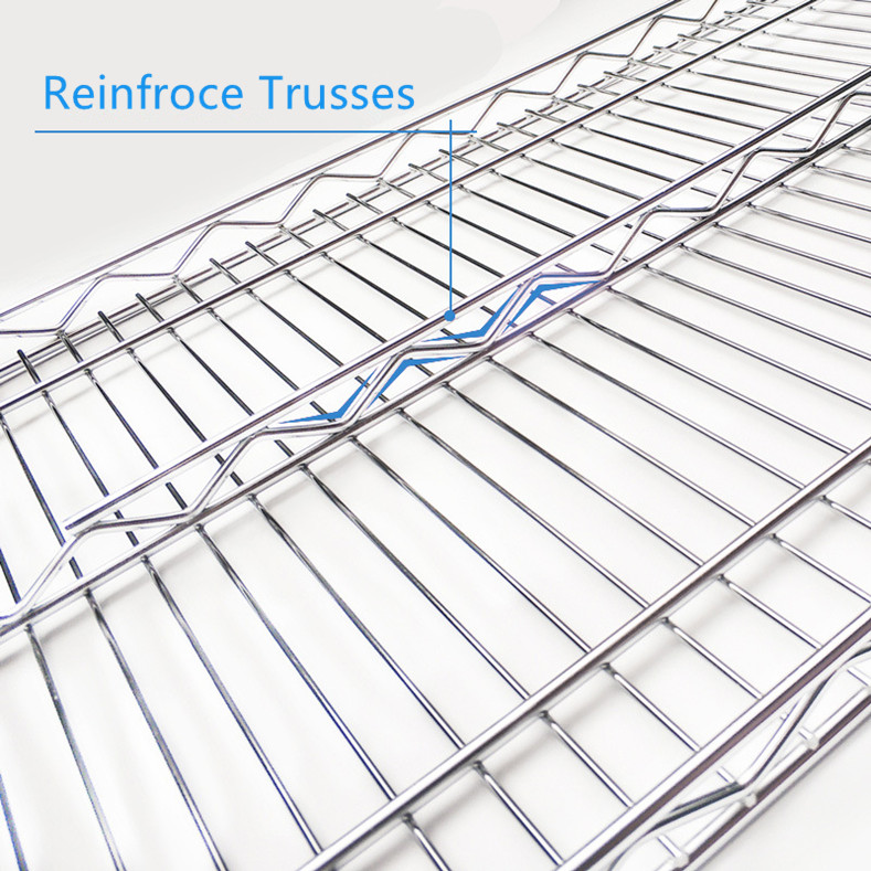 Industrial Commercial Wire Metal Shelving Rack Chrome Plated Carbon Steel High Capacity Eco-Friendly Durable Modern Living Shoes