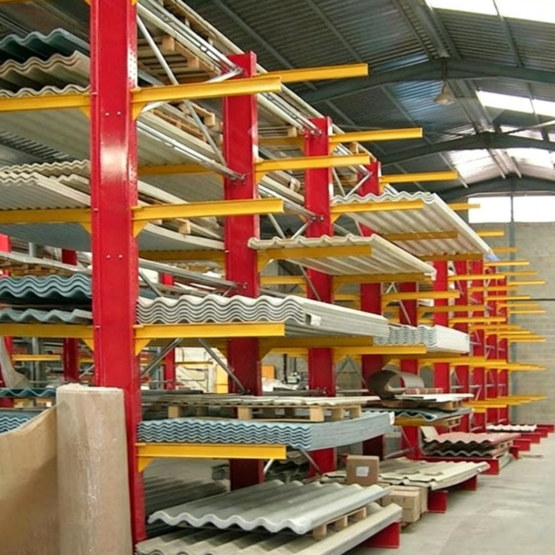 Adjustable Arm Height Heavy Load Bearing Cantilever Rack Solid Wood Timber Pallet Free Storage Cantilever Racking