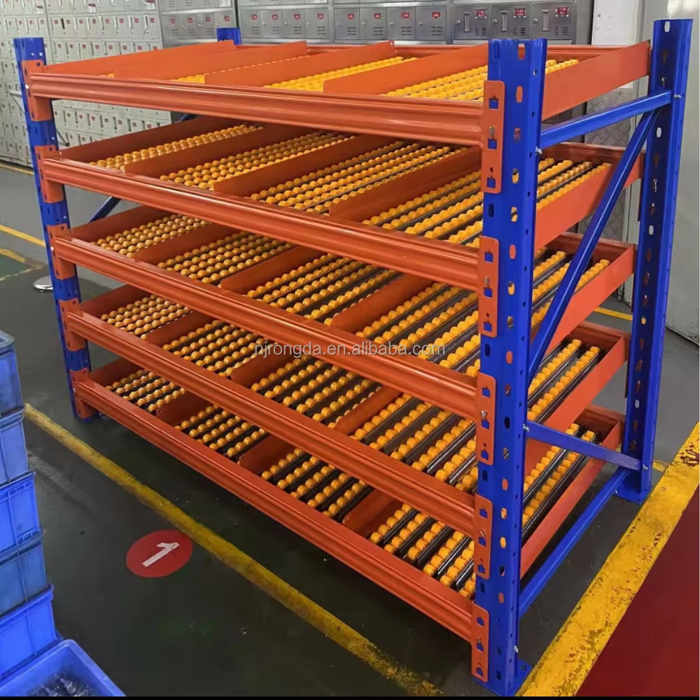 Warehouse Storage Rack Pallet Flow Rack Shelving Lineside Roller Flow Rack