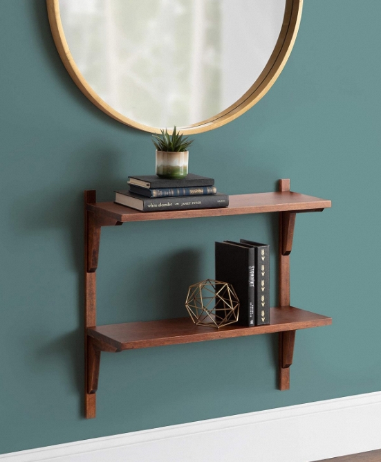 Factory Custom Rustic Wall Shelf Unit Shelving Storage Rack Bathroom Shelves for Living Room Bathroom Kitchen