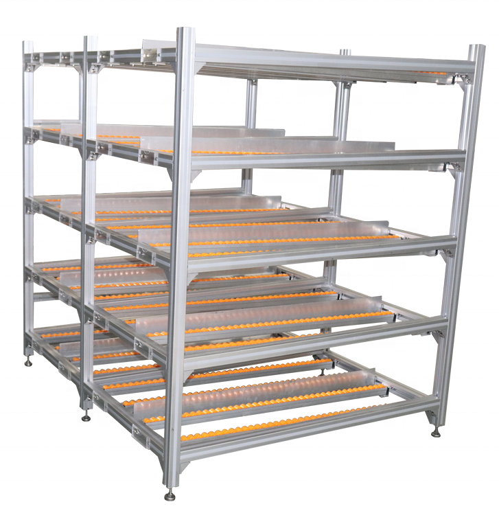 Roller Track Pipe Rack System Flow Roller Rack Assemble Aluminum Flow Rails for Shelf