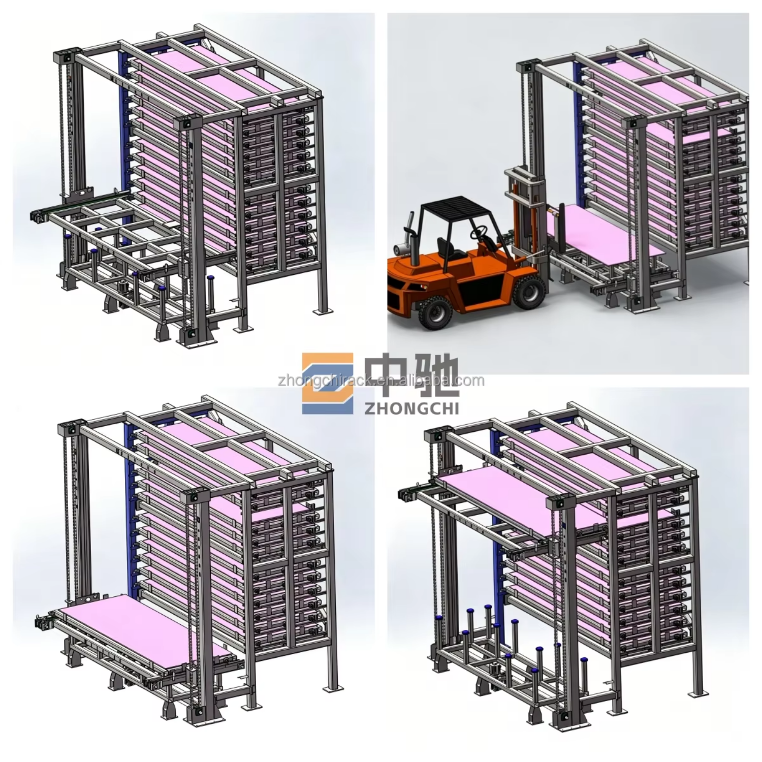 Automatic Warehouse Storage Rack System Scene View 3