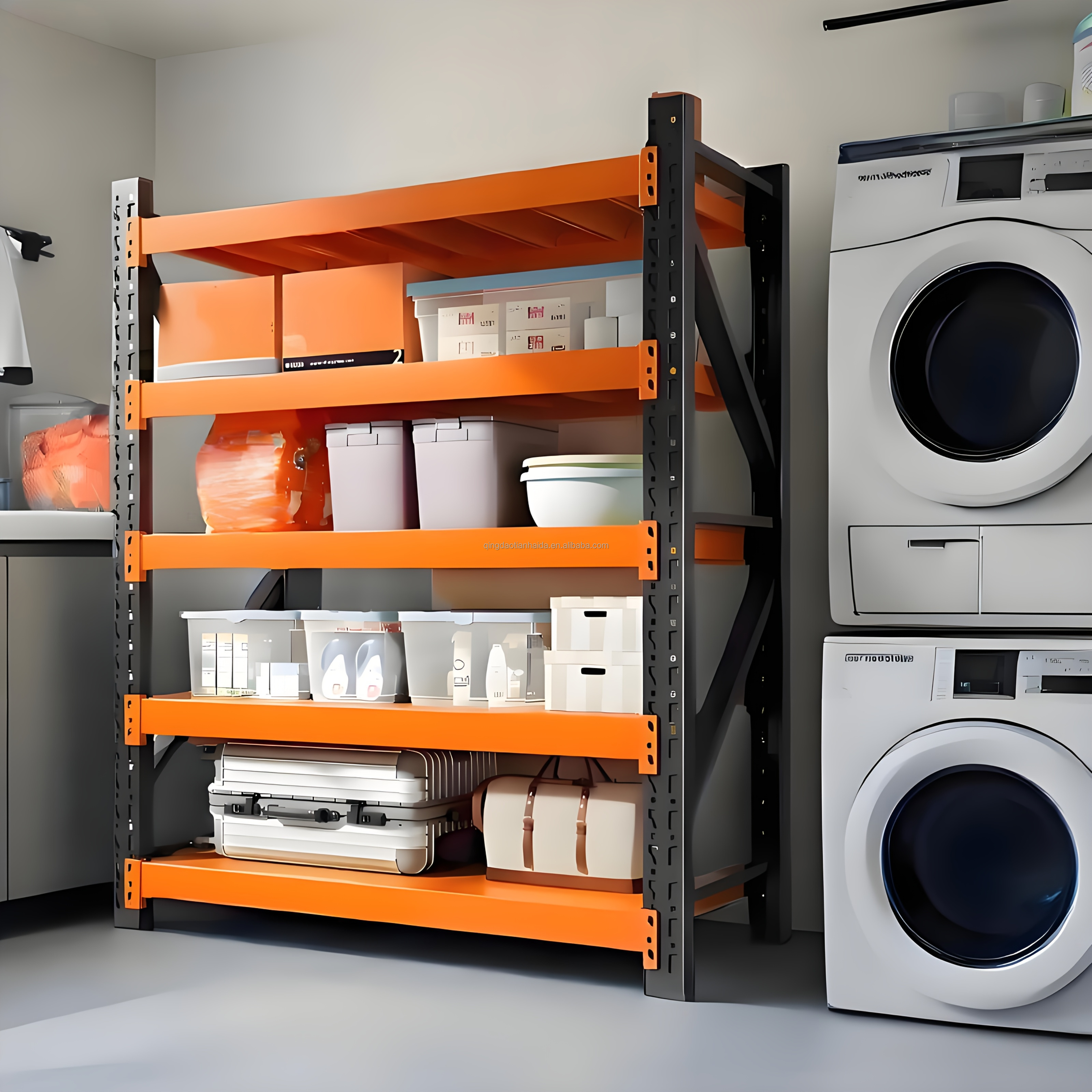 Boltless Adjustable Heavy-Duty Steel Rack Storage System 200kg Capacity Per Layer, for Warehouse &amp; Industrial Stacking