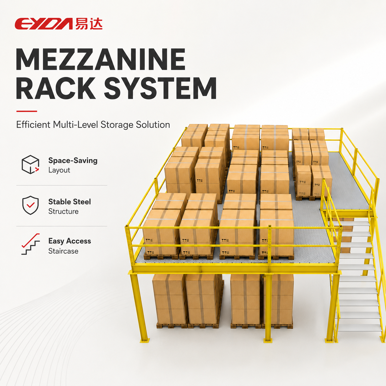 Modular Detachable Warehouse Mezzanine Loft Platform Heavy Load Pallet Storage Steel Corrosion Protected Plug-In Installation