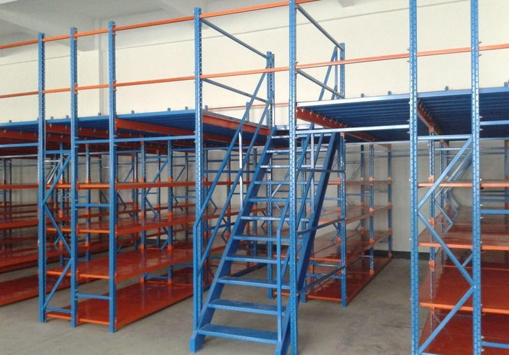 Peterack CE Certified Heavy Duty Supported Mezzanine Floor With Stair Steel Industrial Warehouse Floor Platform Pallet Racking