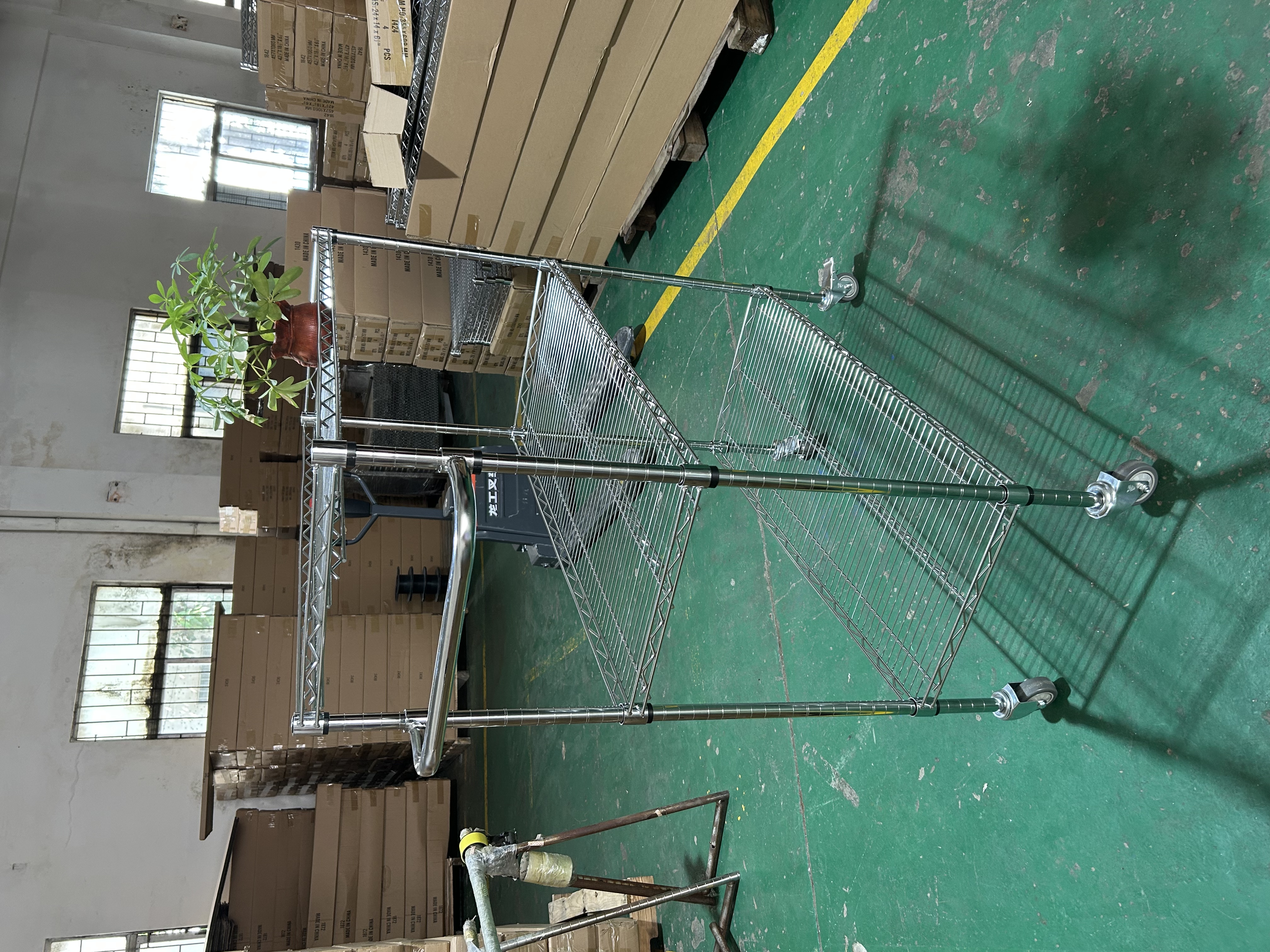 6 Layer Chrome Plated Carbon Steel Wire Shelving Rack Anti-Rust Adjustable Storage Unit for Warehouse