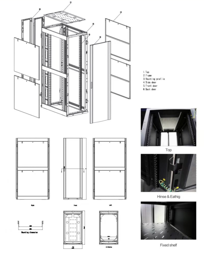 42U 1200mm Deep GPU Rack Data Center Network Cabinet 19 Inch Rack Mount Standard Server AI Data Center Infrastructure