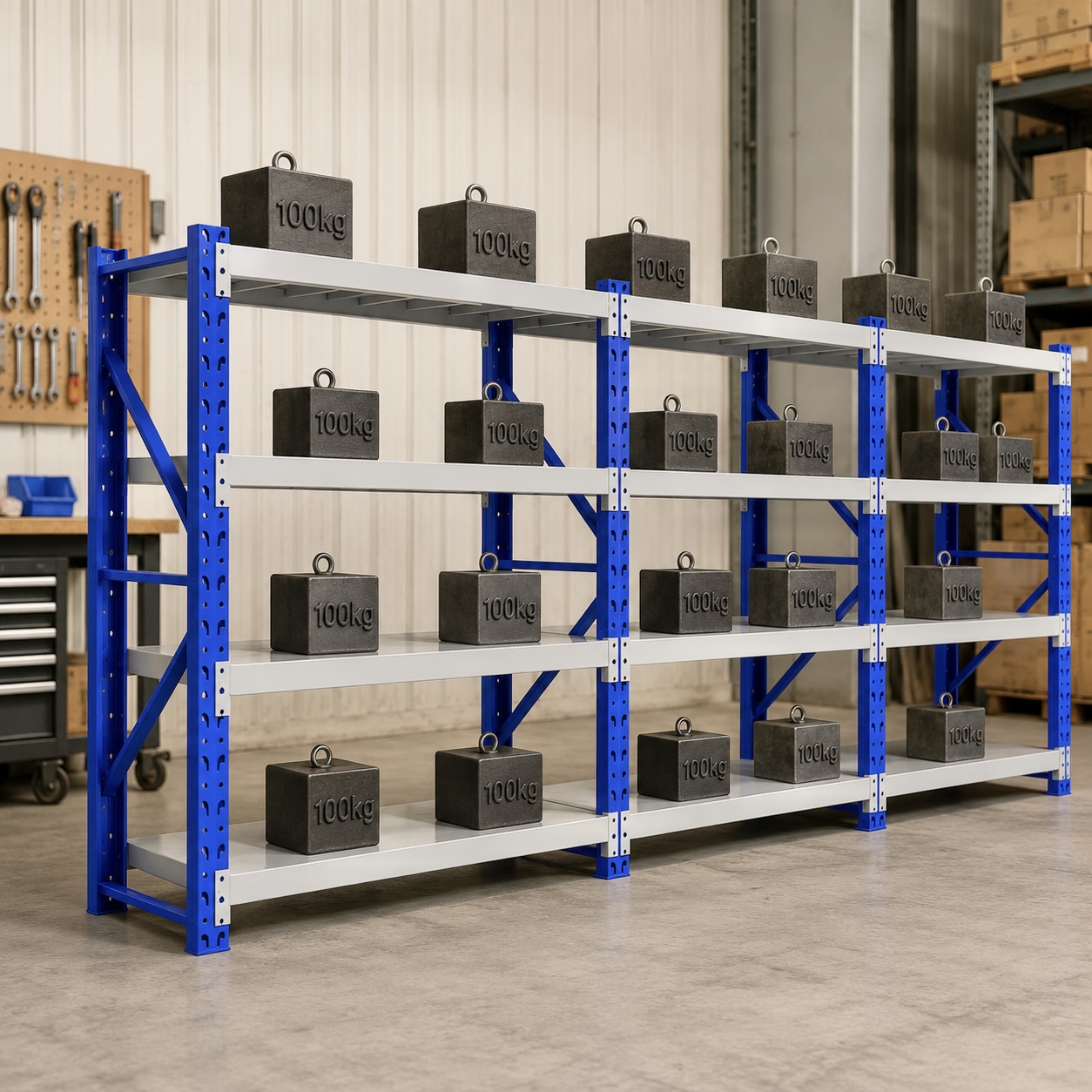 Medium Duty Commercial Steel Shelving 100-500kg Adjustable Height with Corrosion Protection for Retail Stockroom