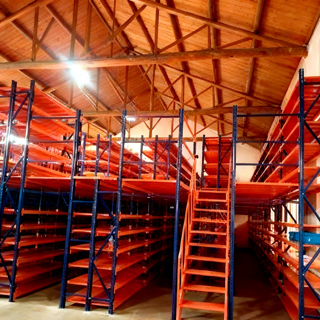 Industrial Multi-Layer Mezzanine Floor Racks Warehouse Storage Kits Staircase Systems Cold Rolled Steel Selective Pallet Rack