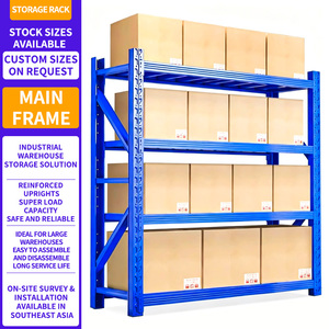 Factory Customized Heavy-Duty 3-Layer 500kg Per Layer Adjustable Cold Rolled Steel Epoxy Warehouse Storage Rack Pallet Racking