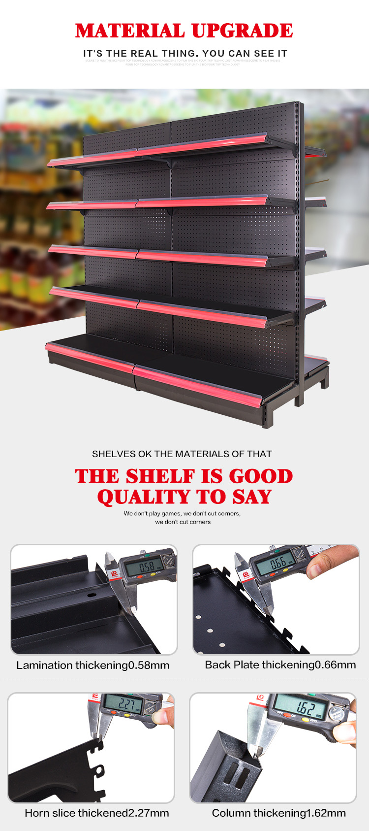 Supermarket Shelf Pegboard Hook View