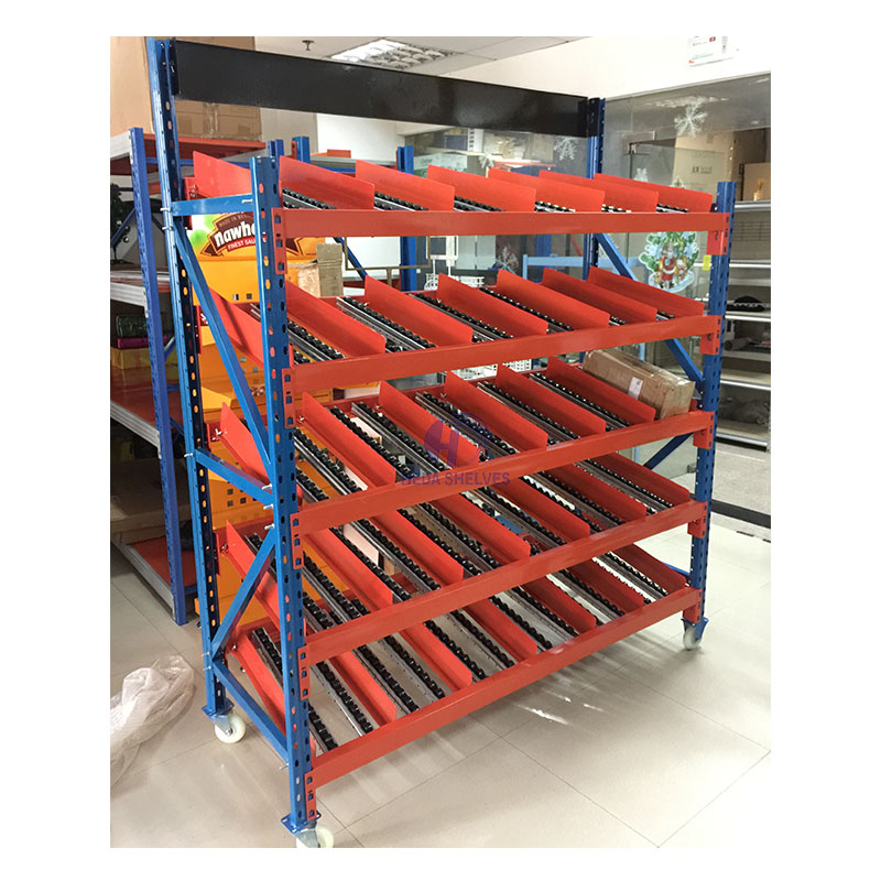 Ebb And Flow Vertical Rack Pallet Flow Racking Track Customized Gravity Carton Flow Racking System