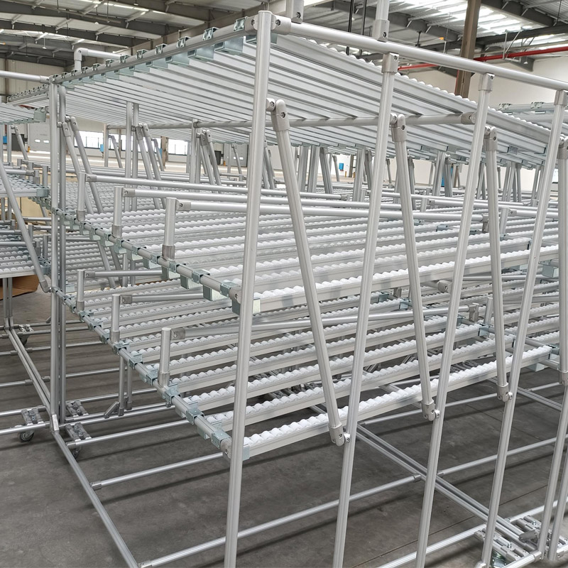 Roller Track Pipe Rack System Flow Roller Rack Assemble Aluminum Flow Rails for Shelf
