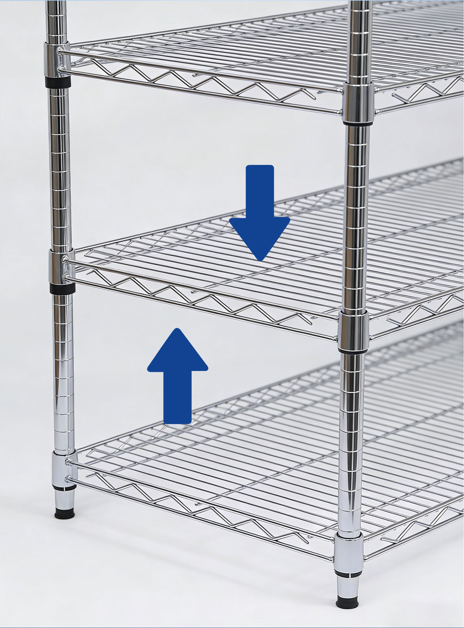 Heavy Duty Multi-Layer Floor Standing Storage Racks, Metal Wire Shelving for Warehouse Inventory Storage