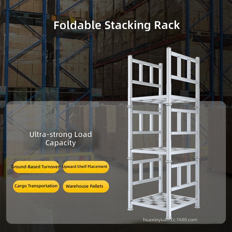 Heavy Duty Folding Stacking Rack Pallet Storage Frame No Assembly Required Made in China