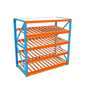 Blue Orange Steel 5 Layer Sliding FIFO Increased Warehouse Density
