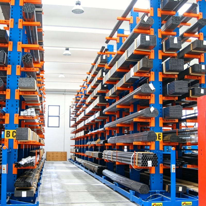 Adjustable Arm Height Heavy Load Bearing Cantilever Rack Solid Wood Timber Pallet Free Storage Cantilever Racking