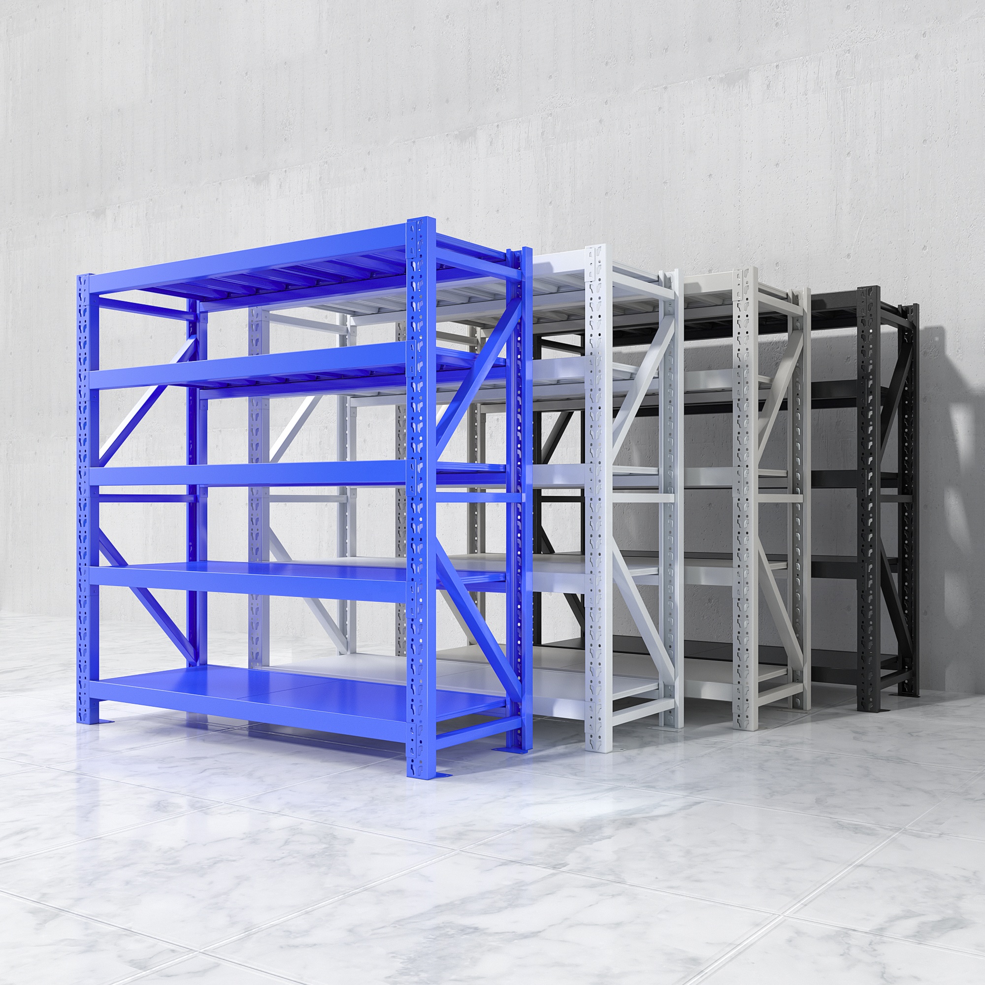 Custom Adjustable Light Duty Steel Storage Rack 300kg/Level Warehouse Shelving System