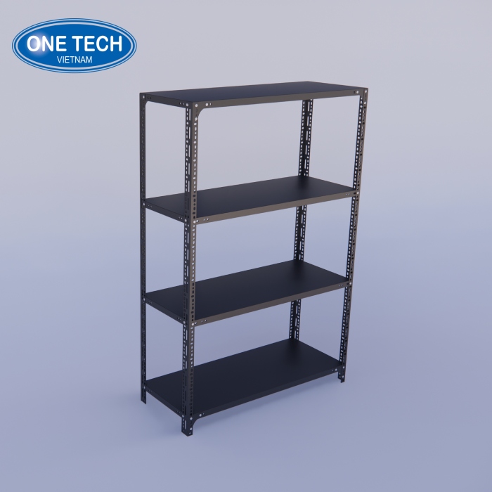 4-tier Slotted angle shelving / Bolt shelving Vietnam Light Duty Screw Assembly Adjustable Electrostatic Powder Coating