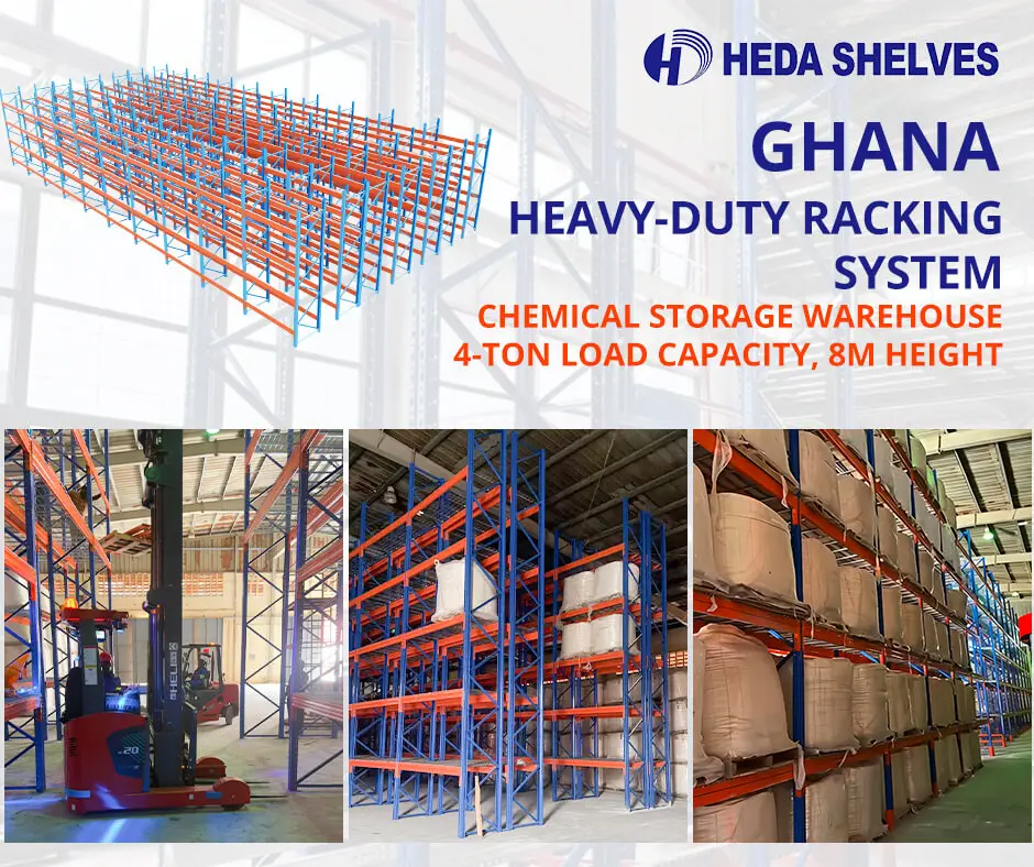 Heavy duty push back racking system installation