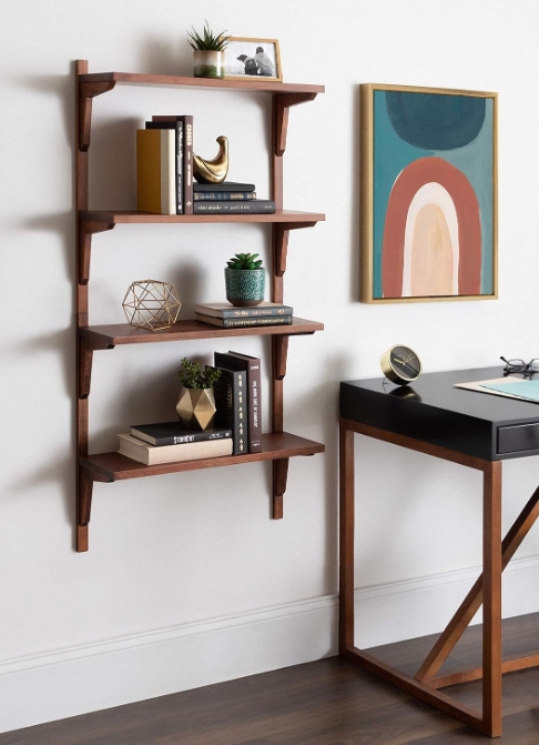 Factory Custom Rustic Wall Shelf Unit Shelving Storage Rack Bathroom Shelves for Living Room Bathroom Kitchen