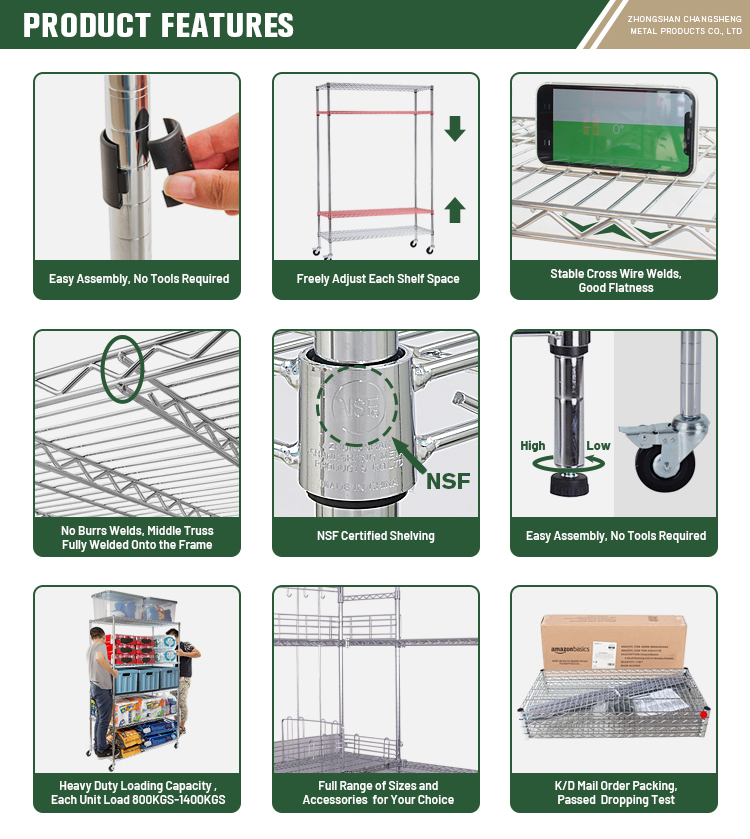 NSF Adjustable Cold Room Storage Racking System Metal Wire Shelf by China Rack Factory