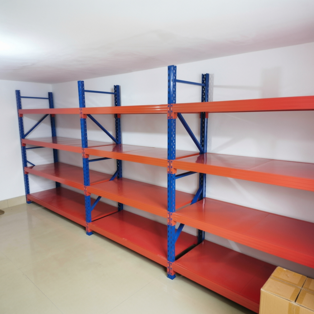 Industrial Heavy Duty Racking with Steel Shelf Decking Screw Assembly Storage Shelving System for Warehouse Garage Facto