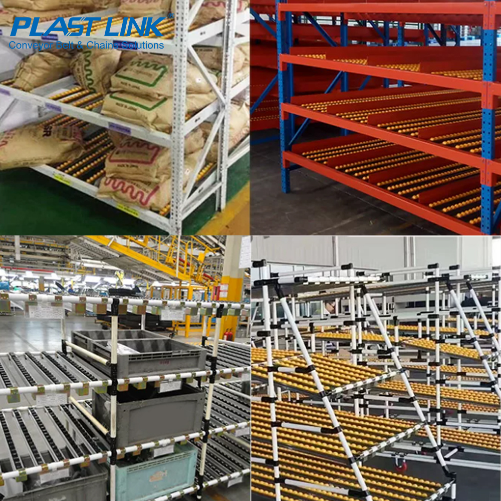 Industrial Aluminum Profile Flow Rail Rack Workstation Conveyor Track With Plastic Roller Wheel &amp; Ball Transfer Unit