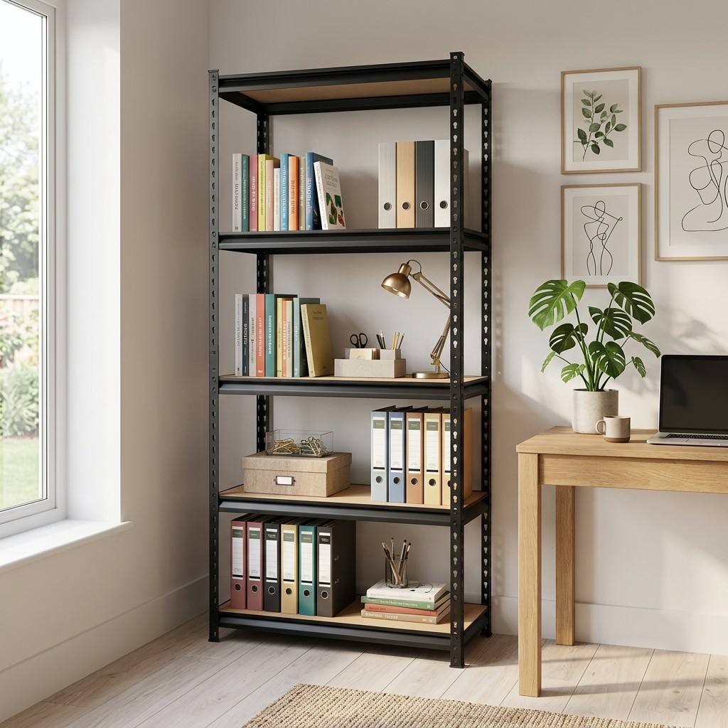 5-Tier Boltless Open-Post Z-Beam Adjustable 150kg MDF Heavy Duty Commercial Display Shelving Rack