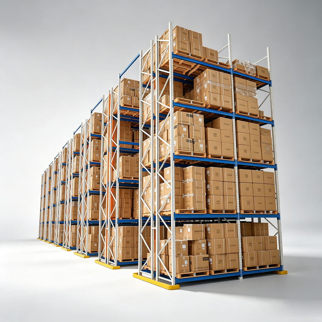 Industrial Heavy Load Selective Pallet Racking System Adjustable BeamHeight Metal Warehouse Storage Rack for Logistics Warehouse
