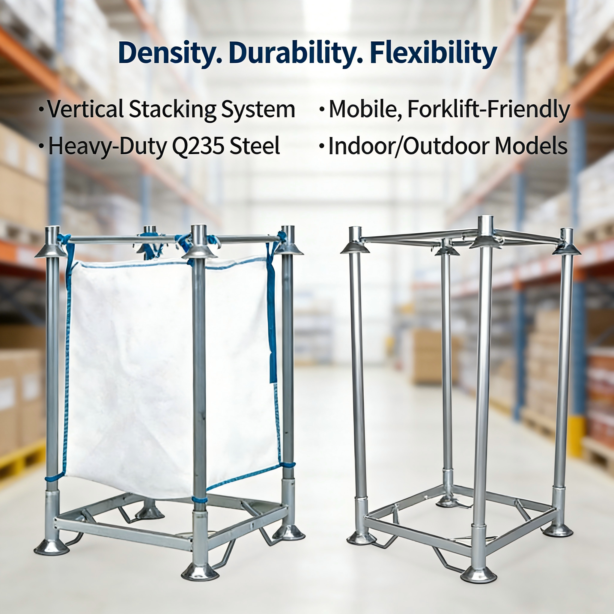 M3-1.5T Post Pallet Rack Big Bag Stacking Rack Shelves Double Stacking Solution for Warehouse Storage Cargo&amp;Storage Equipment