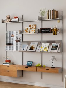 Wall Mount Stainless Steel Pegboard Storage Shelf