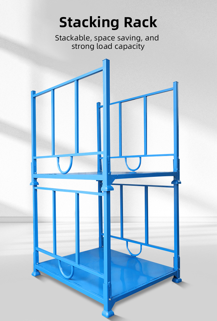 Warehouse Storage Metal Stackable Rack Heavy Duty Pallet Stacking Frames Foldable Customized Stack Pallet Rack Stacking Rack