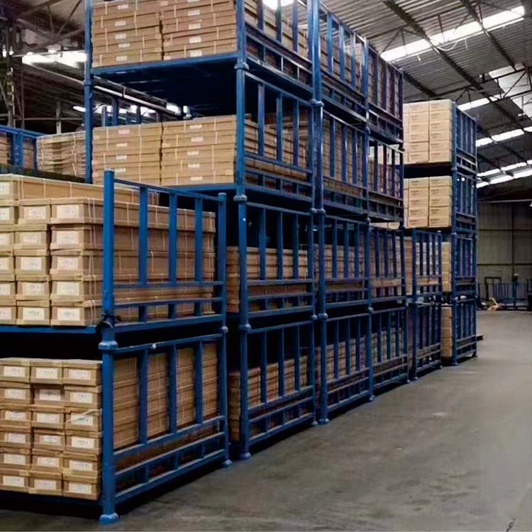Stacking Heavy Duty Pallet Rack Gravity Racking Folding Logistics Freight Storage Equipment Powder Coating Assembled Steel Blue