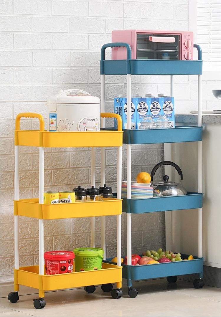 Household Trolleys Storage Rack 3 Tier Trolley Roller Trolley