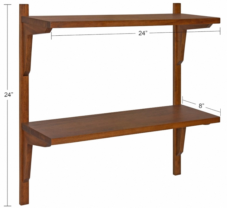 Wooden Display Bathroom Wall Shelf Structural View