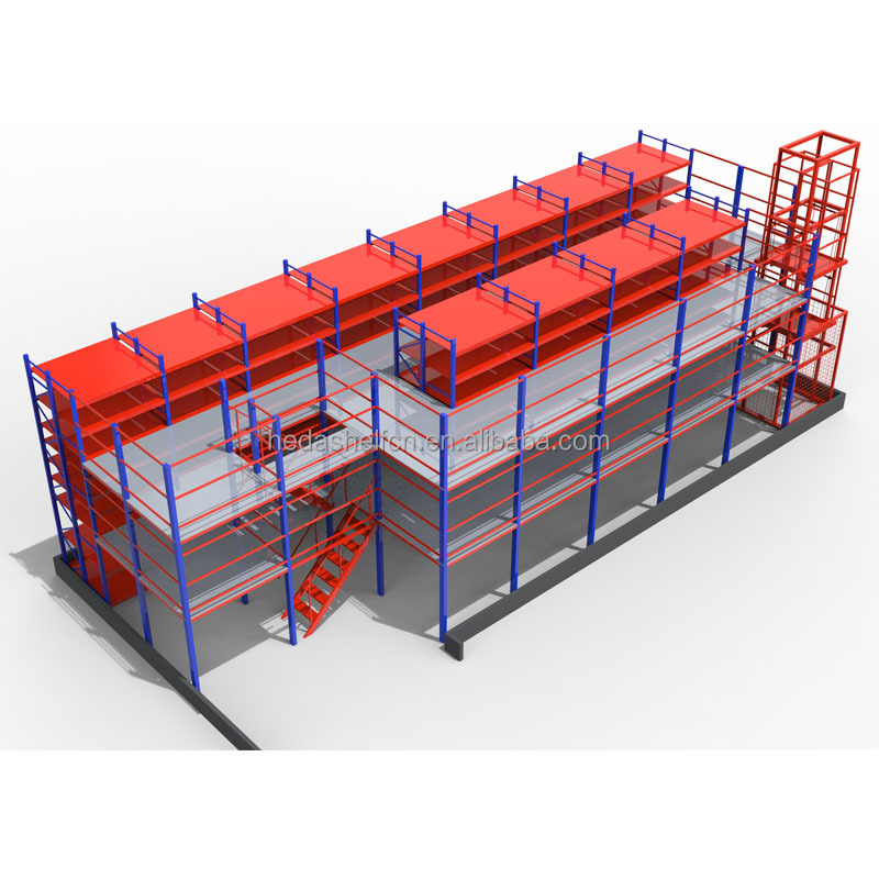 Warehouse Heavy Duty Steel Loft Platform Shelf Storage Attic Rack Pallet Racking Supported Mezzanine Floor Racks System
