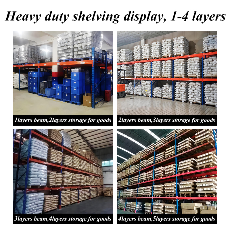 High-Density Steel Grow Racks - Adjustable Warehouse Shelving System with Solid Wood Shelves