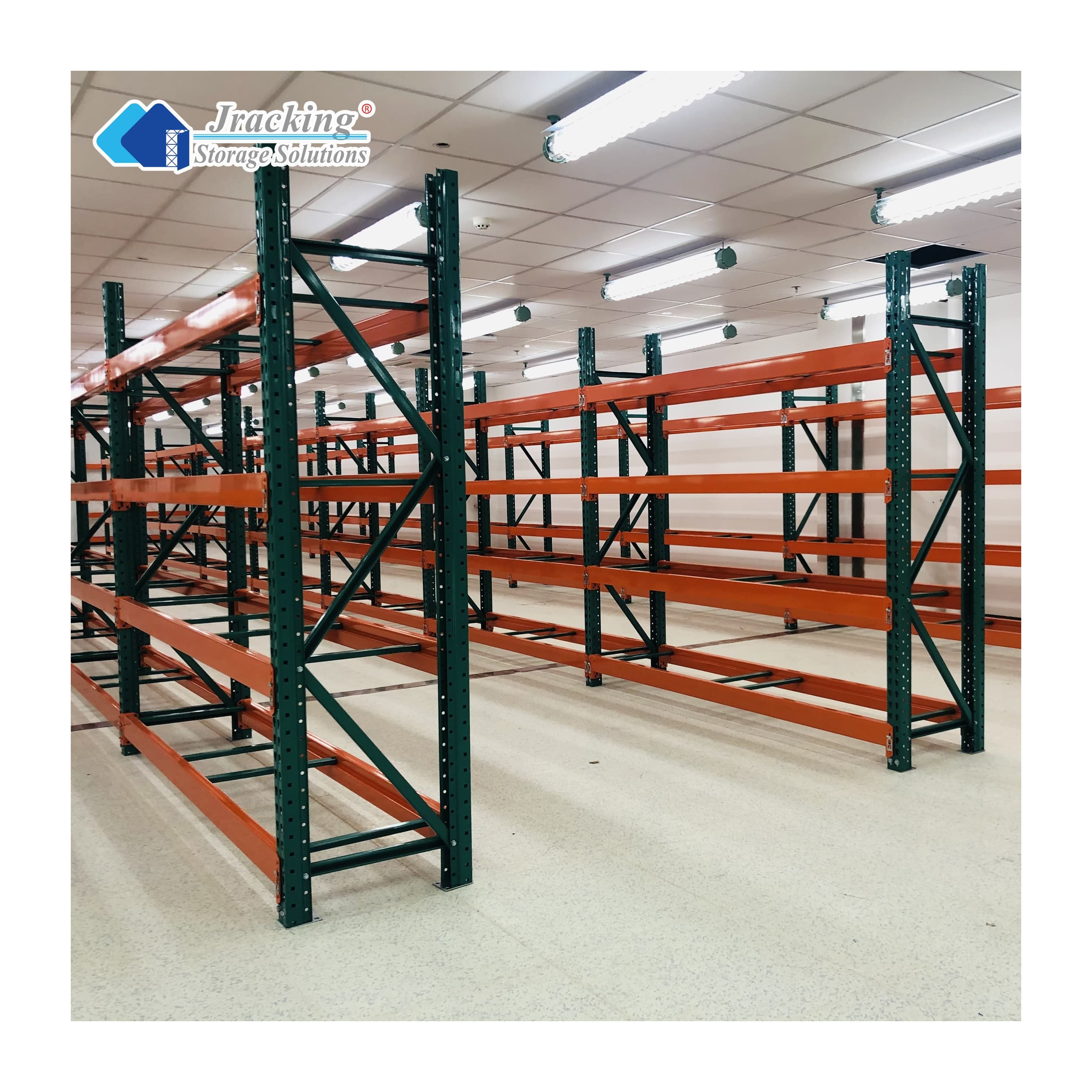 Jracking Vertical Warehouse Storage Shelving Rack Heavy-Duty Steel Teardrop Pallet Racking for Logistics Centers