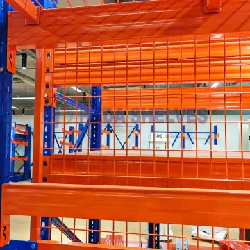 Racking safety accessories including upright guards and back mesh