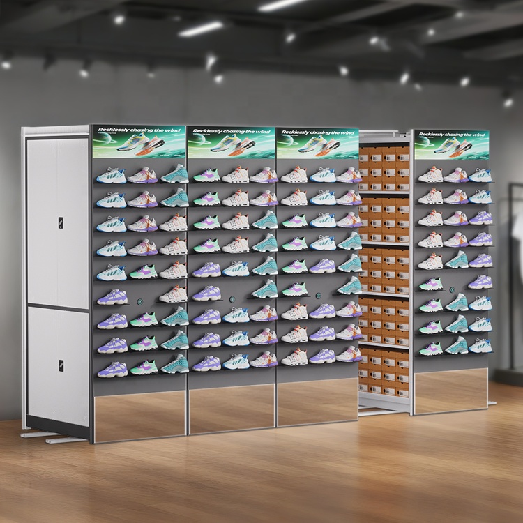 Shoes &amp; Clothes Retail Mobile Shelving Customized Sliding Roller Shelf System Electric Storage Compact Shelving for Space Saving