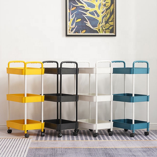Household Trolleys Storage Rack 3 Tier Trolley Roller Trolley