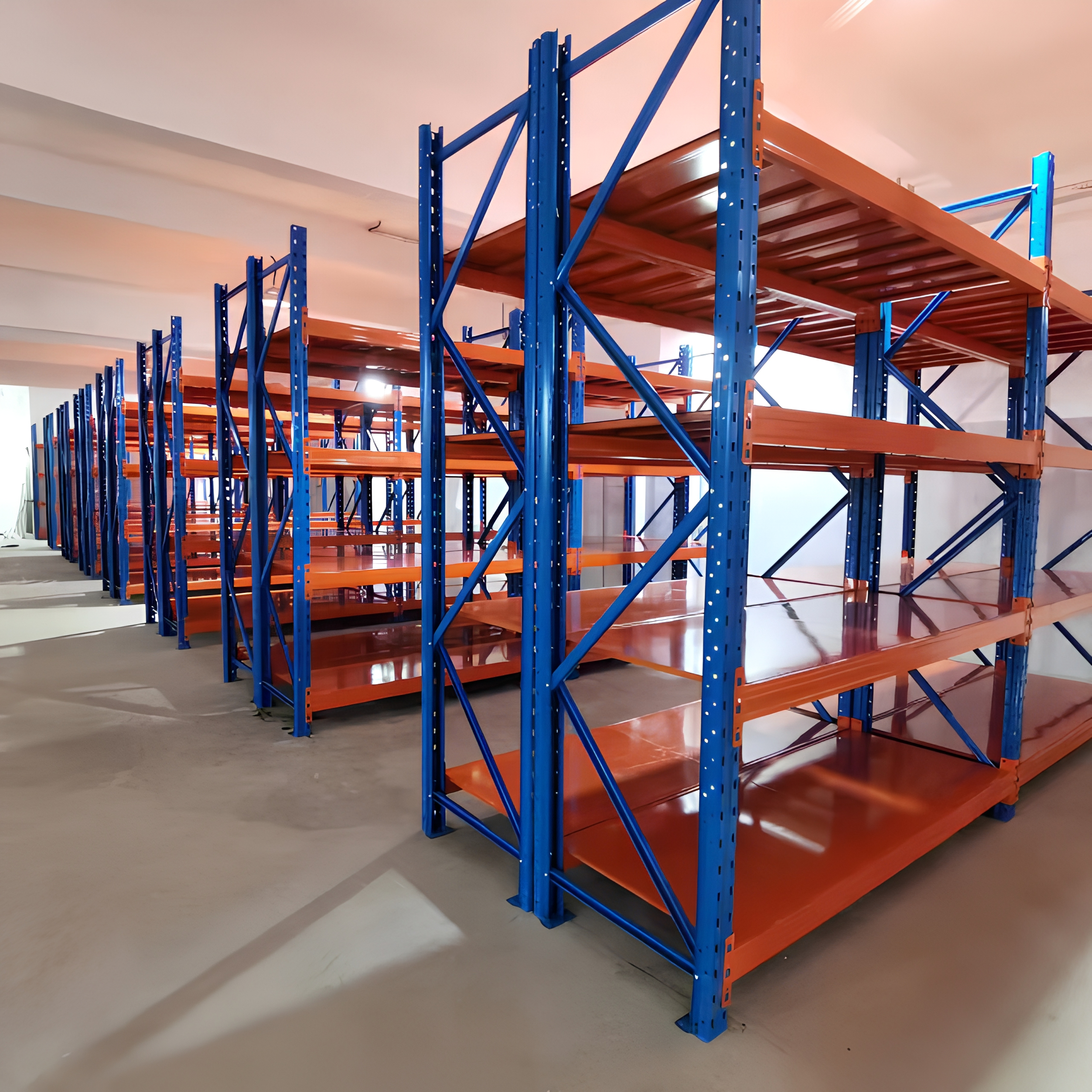 Industrial Heavy Duty Racking with Steel Shelf Decking Screw Assembly Storage Shelving System for Warehouse Garage Facto