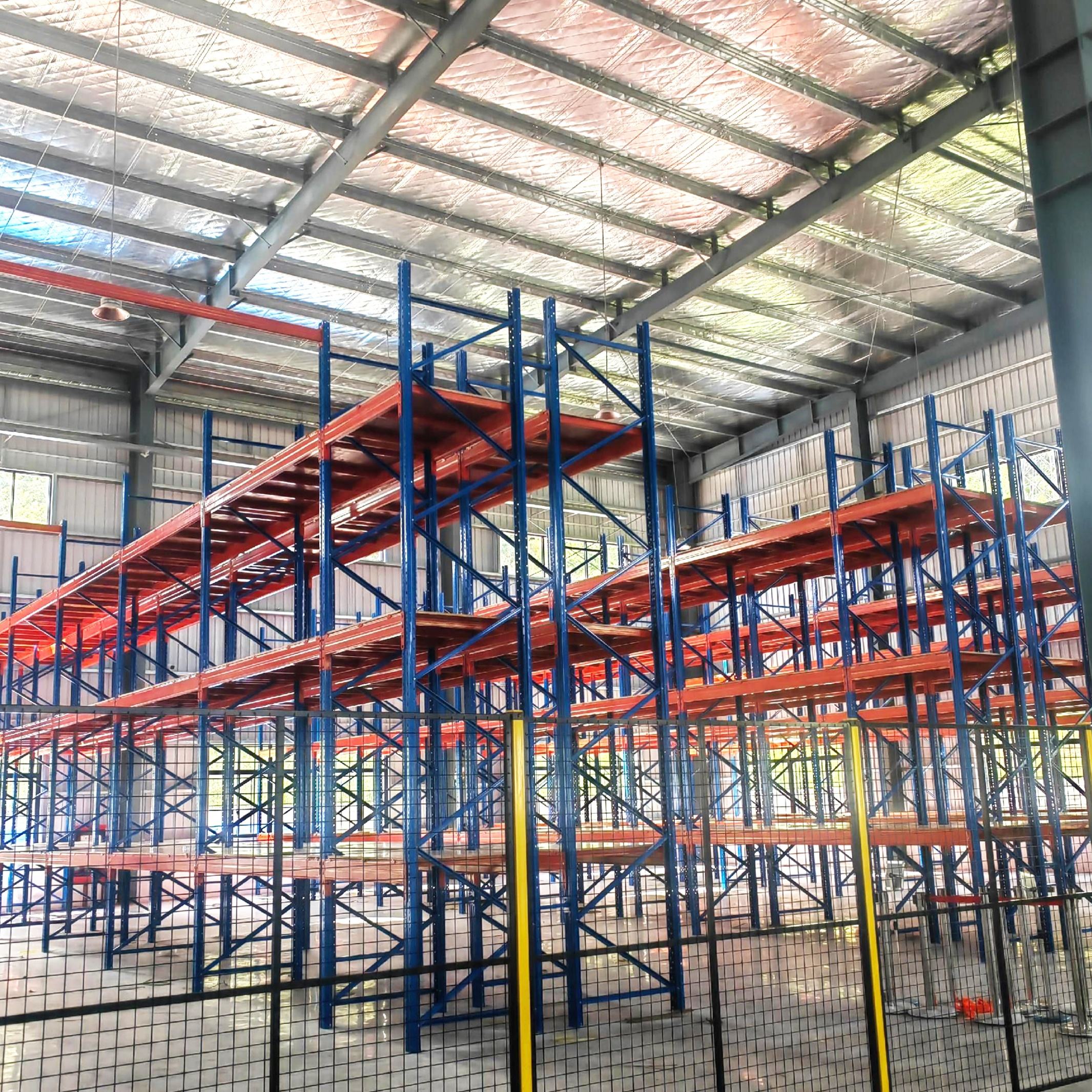 Heavy Duty Steel Mezzanine Attic Rack Multi-Level Storage Platform with Pallet-Racking Support for Warehouse Space Expansion