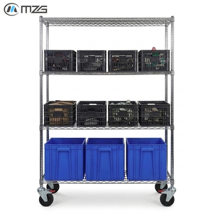 Metal Heavy Duty Storage Organizer Rack Wire Shelving Systems with Wheel