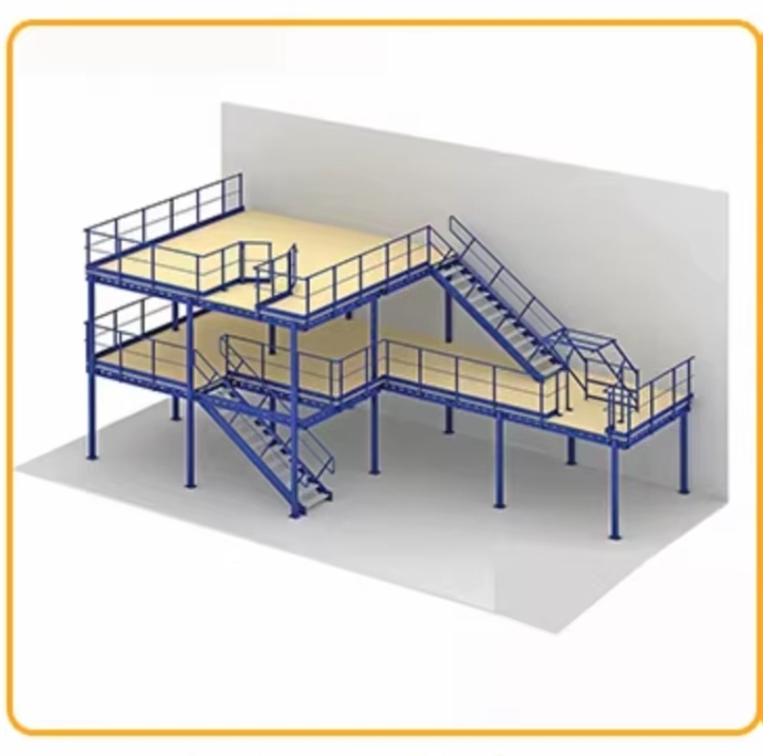 Corrosion-Resistant Bolt-Structured Powder Coating Steel Mezzanine Racks System Metal Storage Racks Shelves for Stacking
