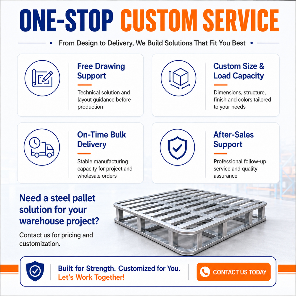 Factory Direct Steel Pallet Heavy Duty Warehouse Storage Metal Pallet For Racking System