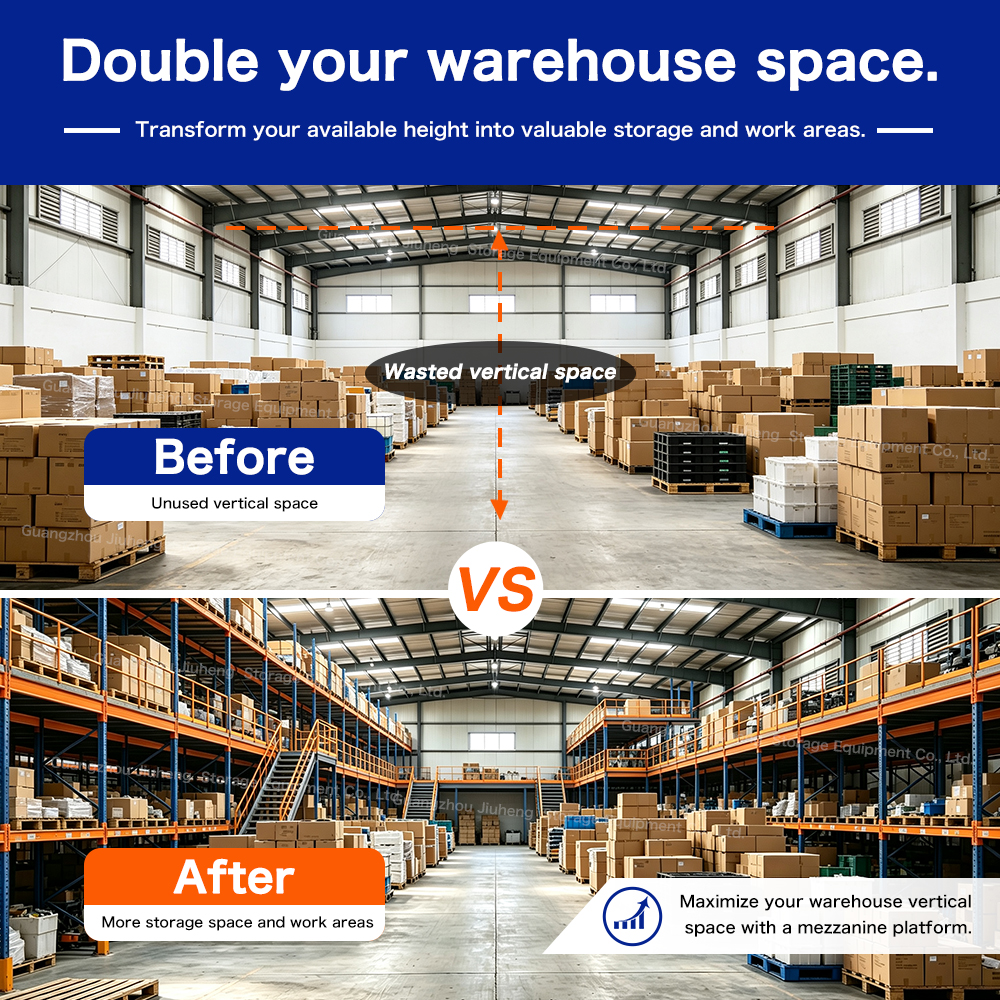 Heavy Duty Industrial Steel Mezzanine Floor Storage System Multi Level Warehouse Rack Shelving Space Saving Solution